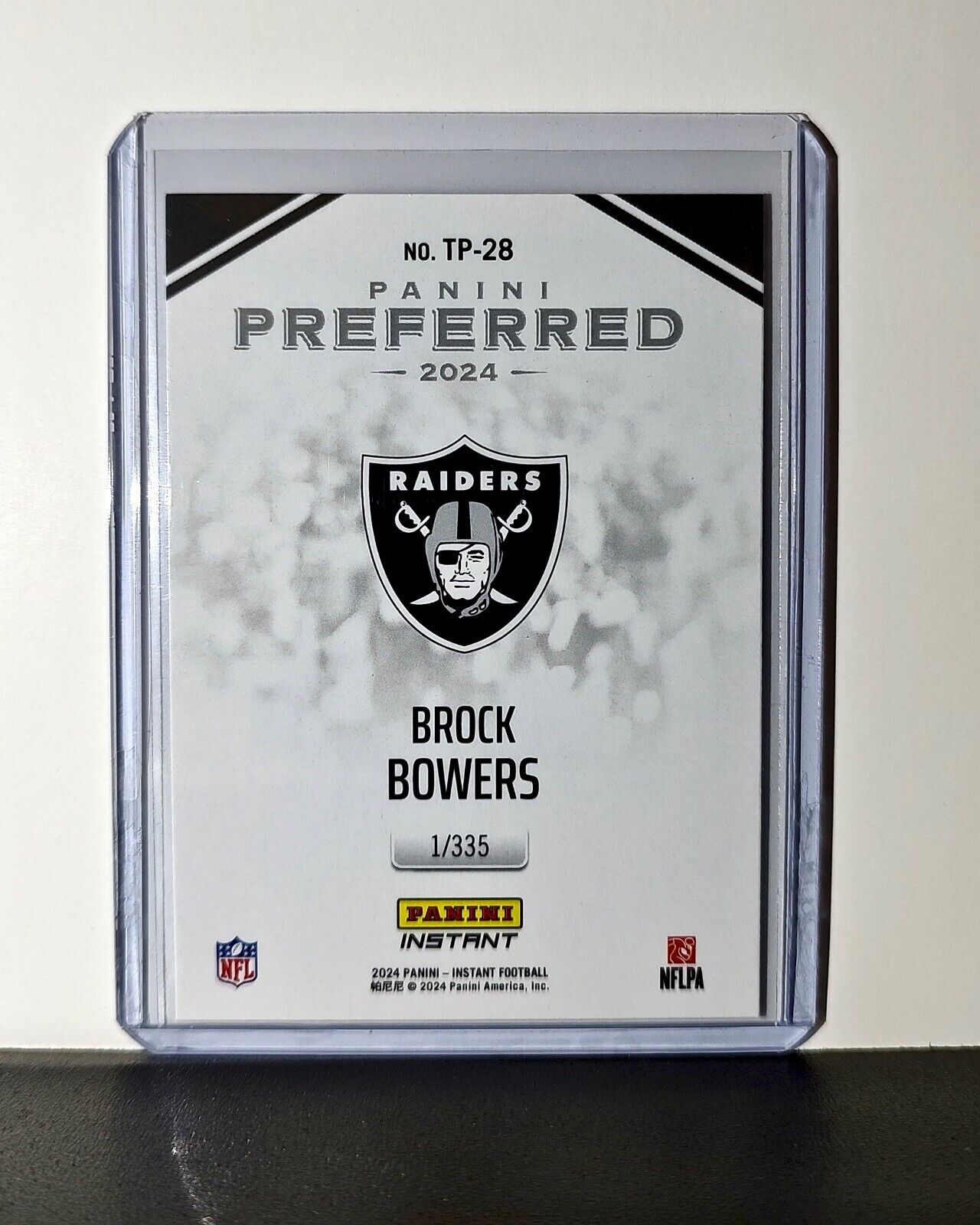 Brock Bowers 2024 Panini Preferred NFL #28 Rookie Football Card Raiders 1/335