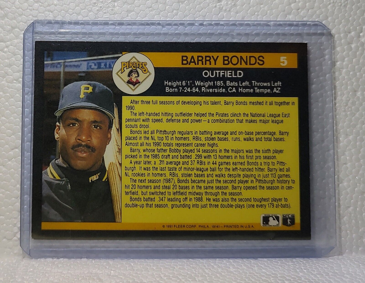 Barry Bonds 1991 Fleer MLB All Star Team #5 Baseball Card Pittsburgh Pirates 