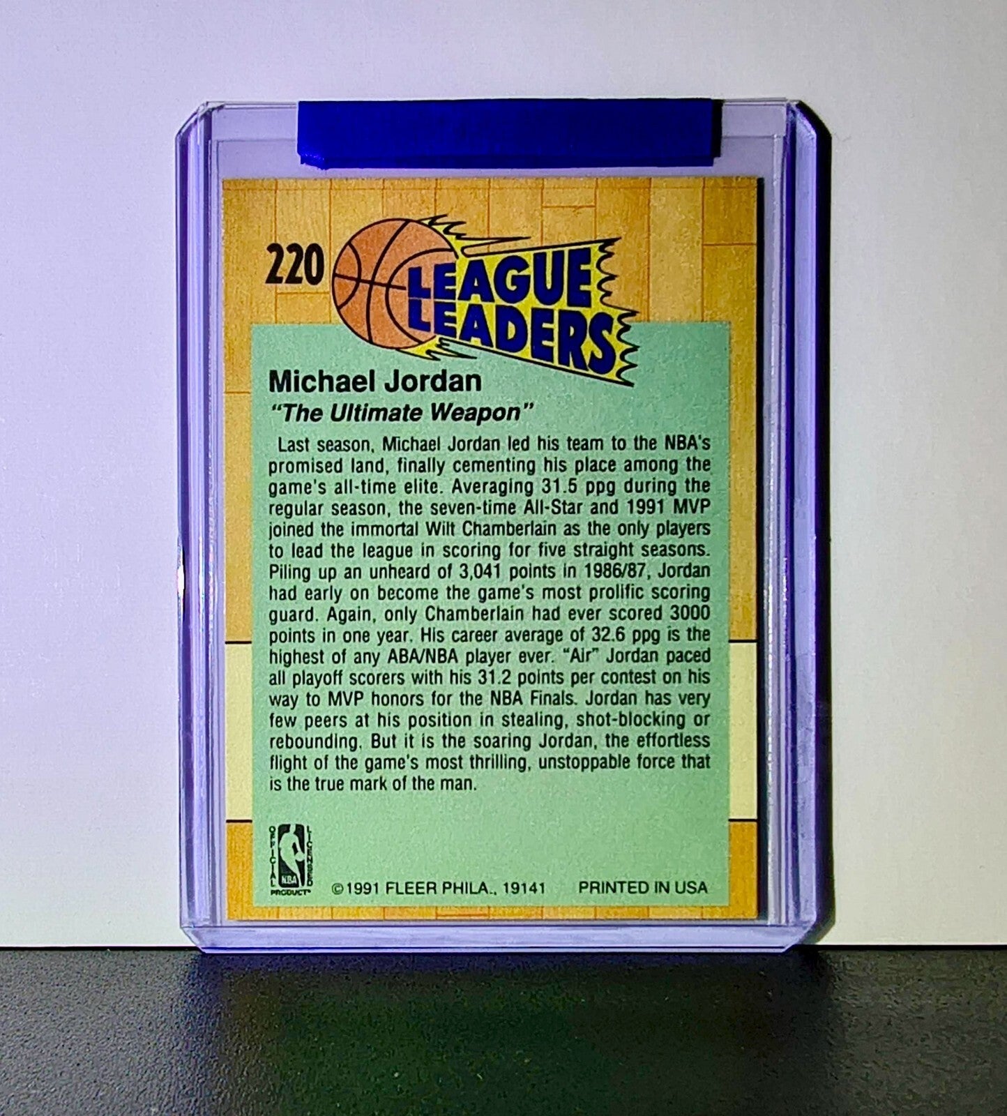 Michael Jordan 1991-92 Fleer League Leaders #220 Basketball Card Chicago Bulls
