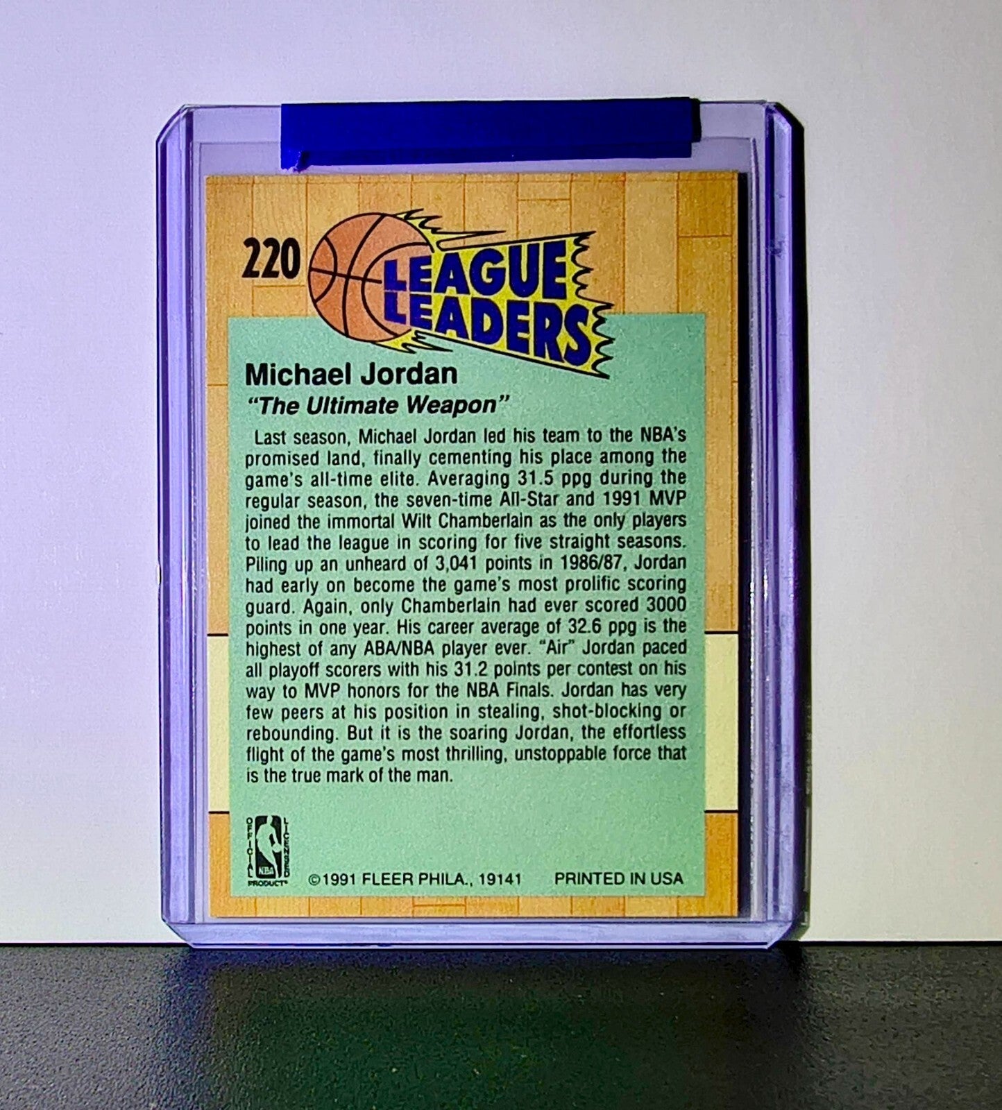 Michael Jordan 1991-92 Fleer League Leaders #220 Basketball Card Chicago Bulls