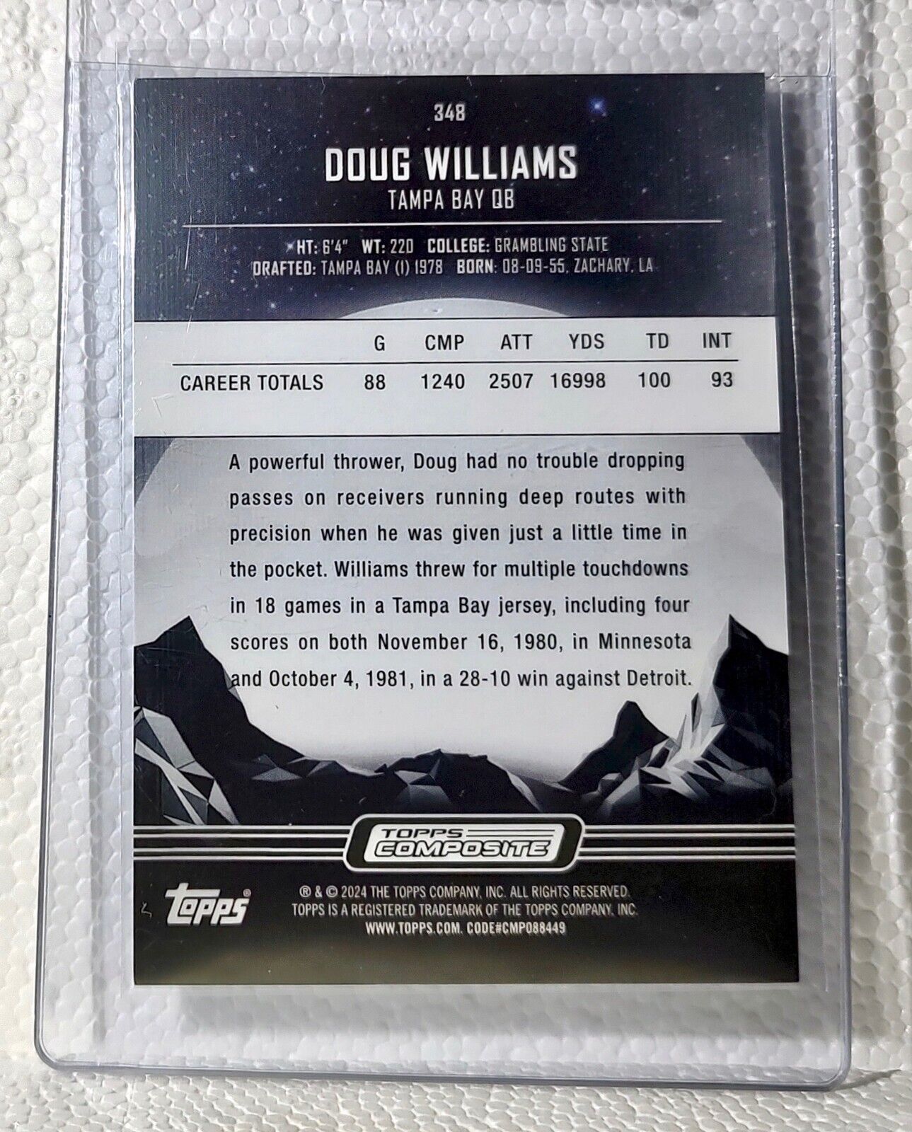 Doug Williams 2023 Topps Midnight NFL #348 Football Card Tampa Bay Buccaneers