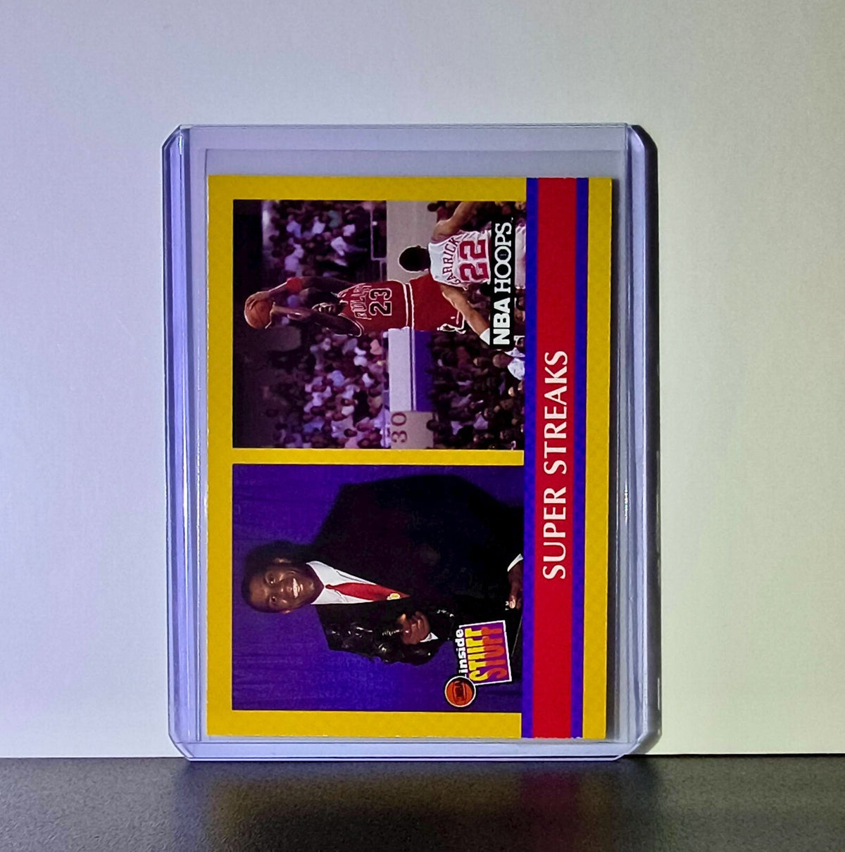 Michael Jordan Magic Johnson 1990-91 NBA Hoops Super Streaks #385 Card Bulls