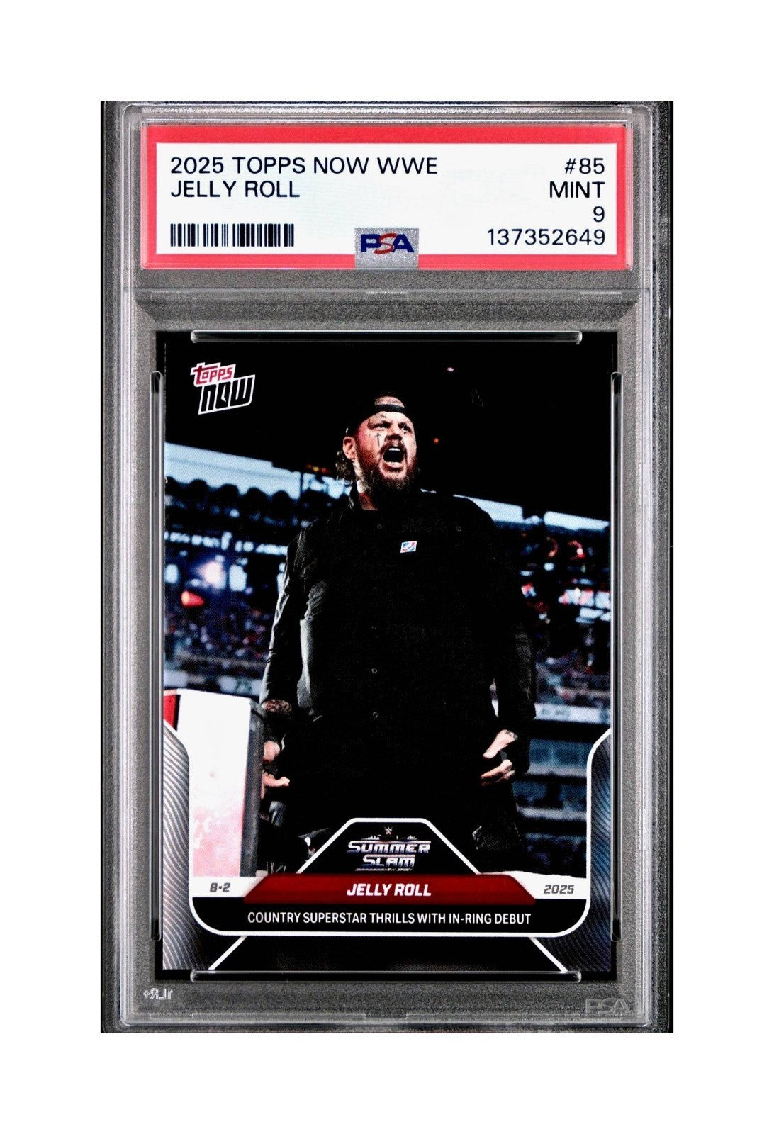 Jelly Roll 2025 Topps Now WWE #85 PSA 9 Mint