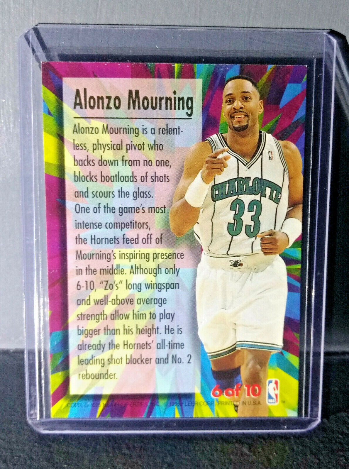 1995-96 Alonzo Mourning Fleer Ultra #6 Ultra Power Basketball Card