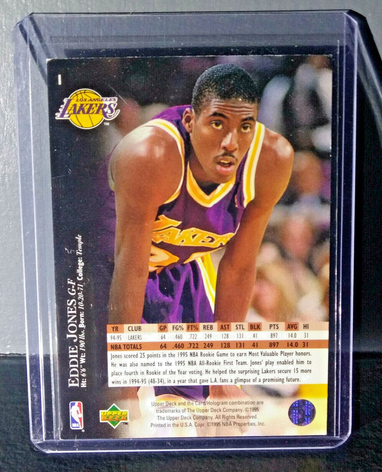 1995-96 Upper Deck Eddie Jones #1 Basketball Card