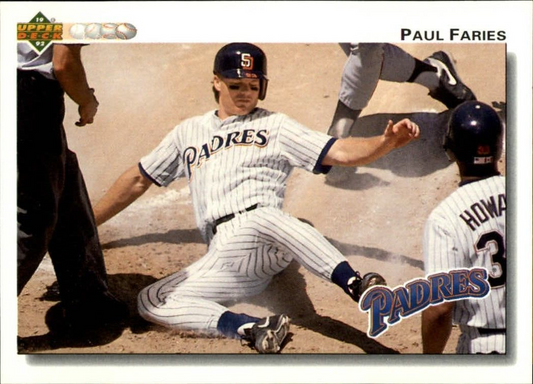 Paul Faries 1992 Upper Deck MLB #310 Baseball Card San Diego Padres