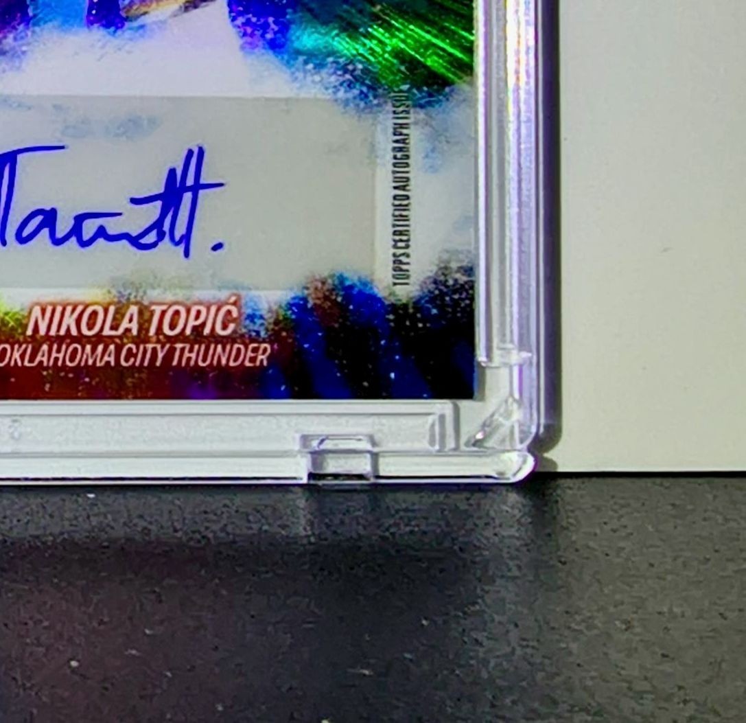 Nikola Topic 2025-26 NBA Topps Chrome Update #HM-NT Blue Refractor Auto 020/150