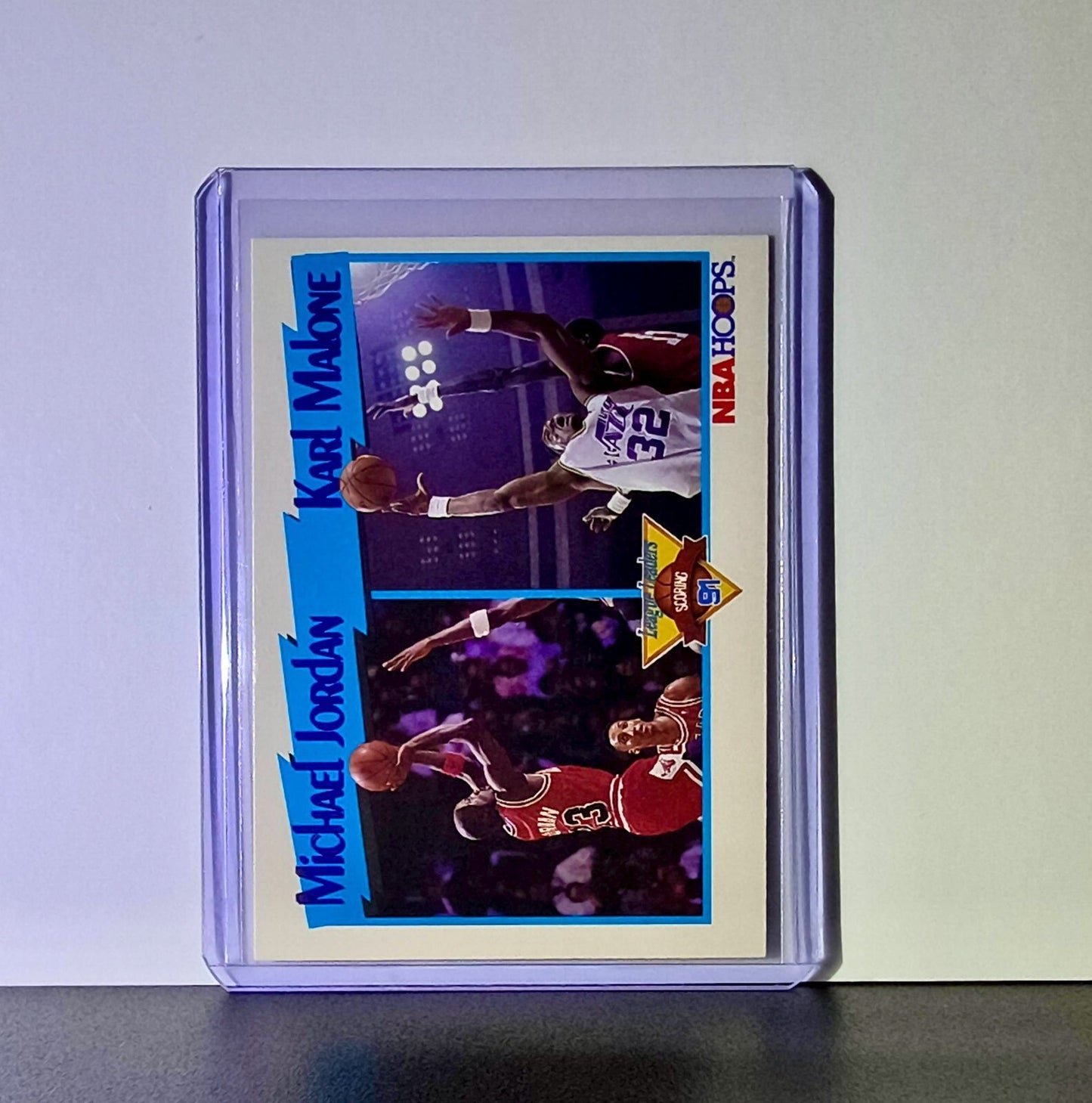 Michael Jordan Karl Malone 1991-92 NBA Hoops #306 Basketball Card Chicago Bulls