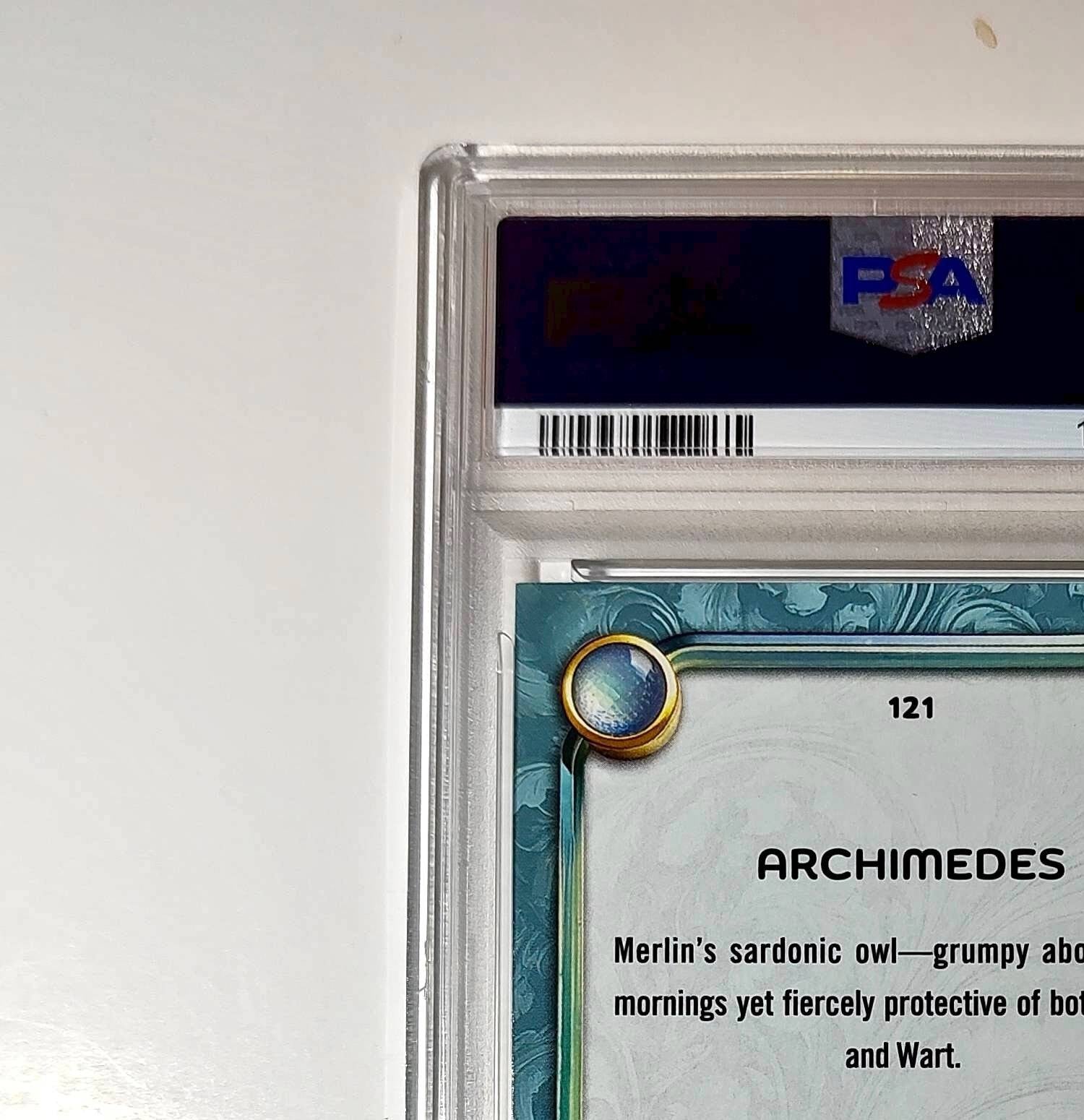 Archimedes 2025 Topps Disney #121 Diamond Card The Sword in the Stone PSA 8