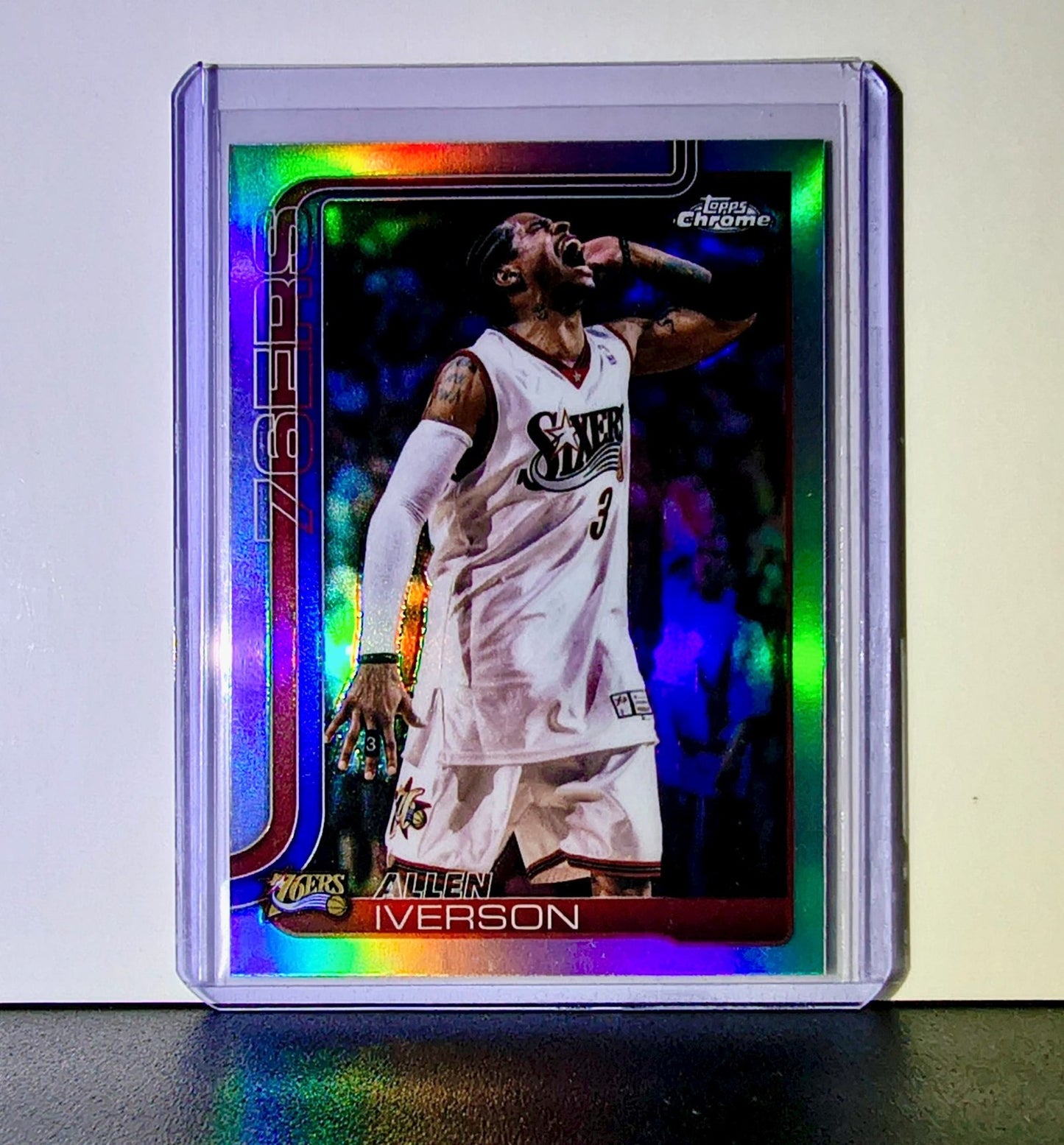 Allen Iverson 2025-26 NBA Topps Chrome Update Refractor #145 Card 76ers