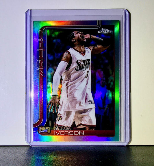 Allen Iverson 2025-26 NBA Topps Chrome Update Refractor #145 Card 76ers