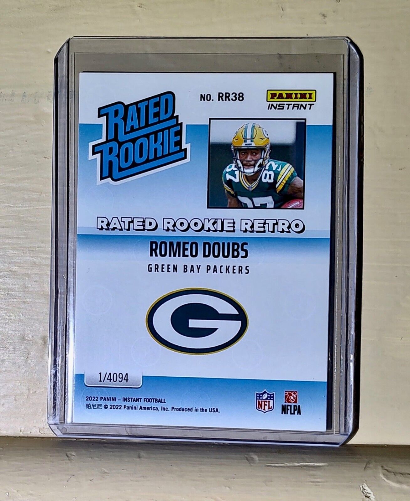 Romeo Doubs 2022 NFL Panini #38 Rated Rookie Retro Football Card 1/4094