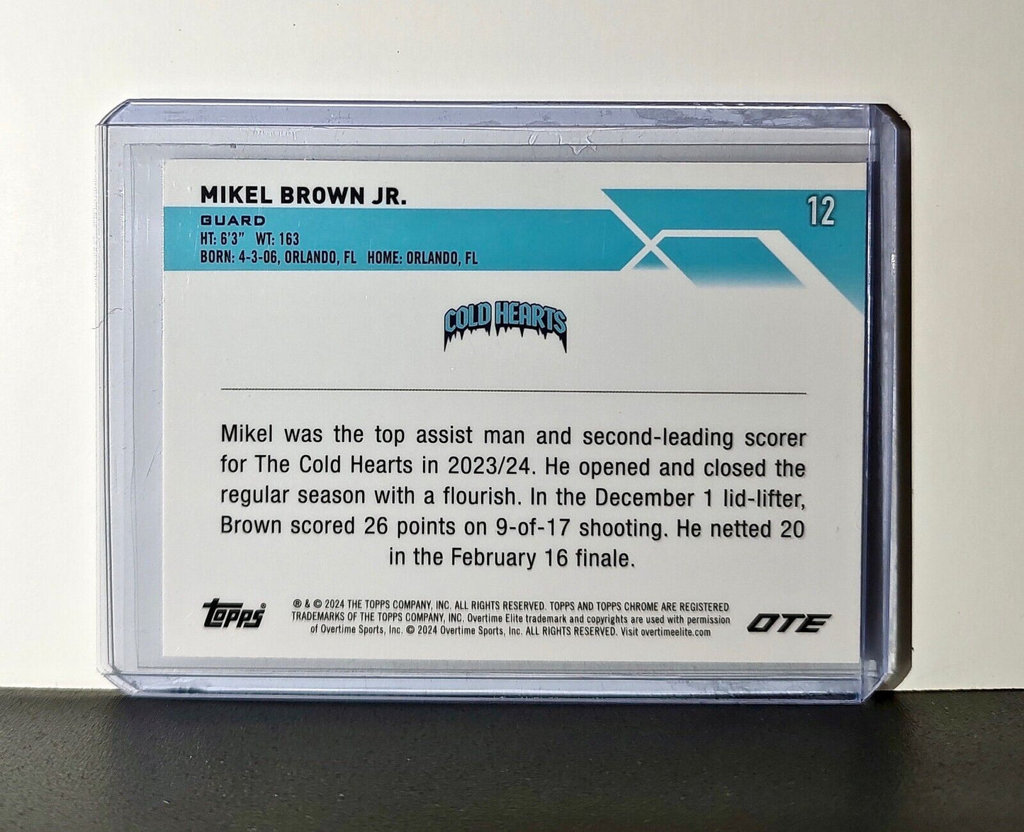 Mikel Brown Jr. Rookie Card 2023-24 Topps Chrome Overtime #12 Cold Hearts