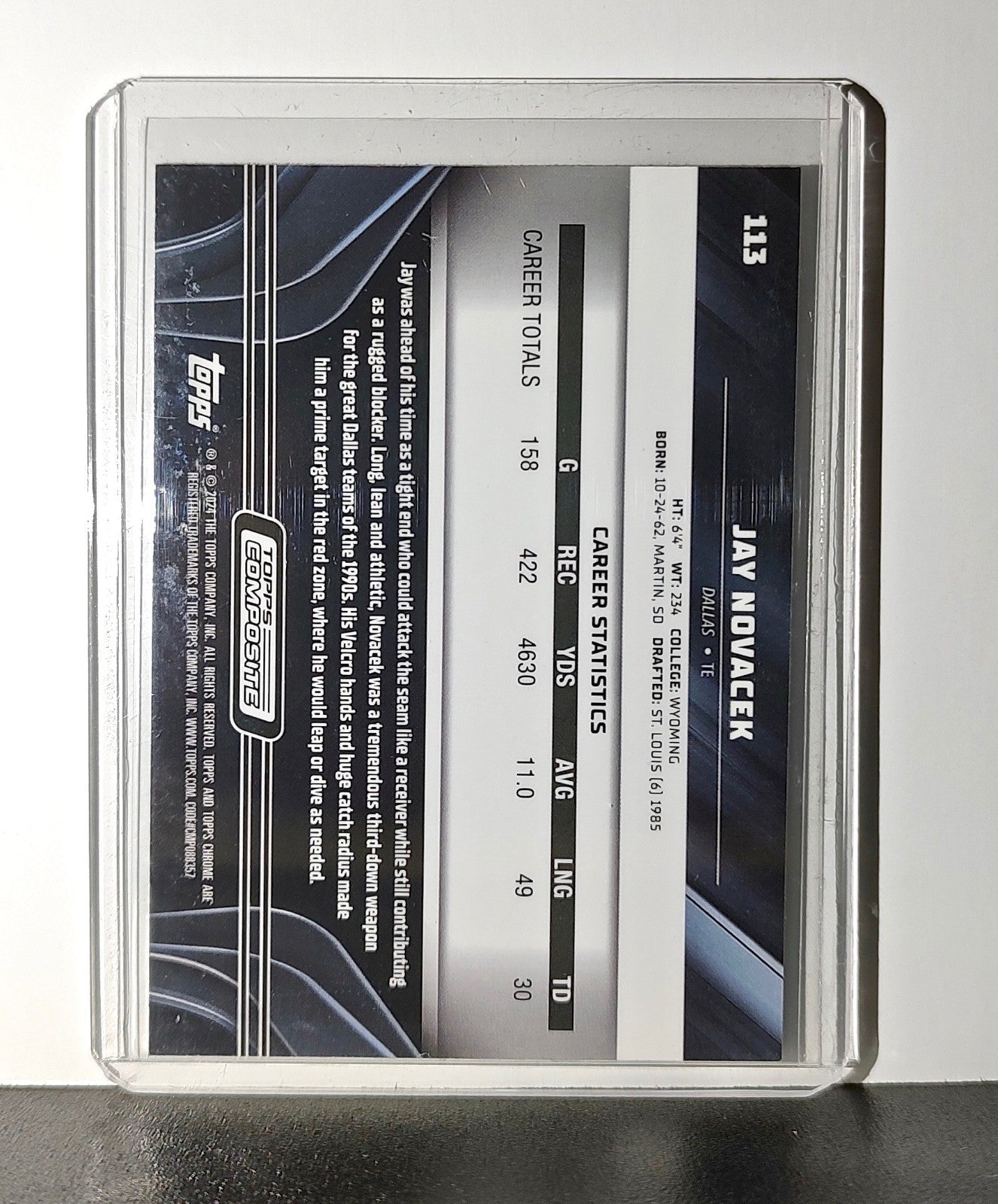 Jay Novacek 2023 Topps Chrome Black NFL #113 Football Card Dallas Cowboys