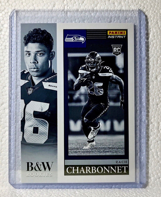 Zach Charbonnet 2023 Panini NFL #13 Black & White Rookies Card Seahawks 1/216