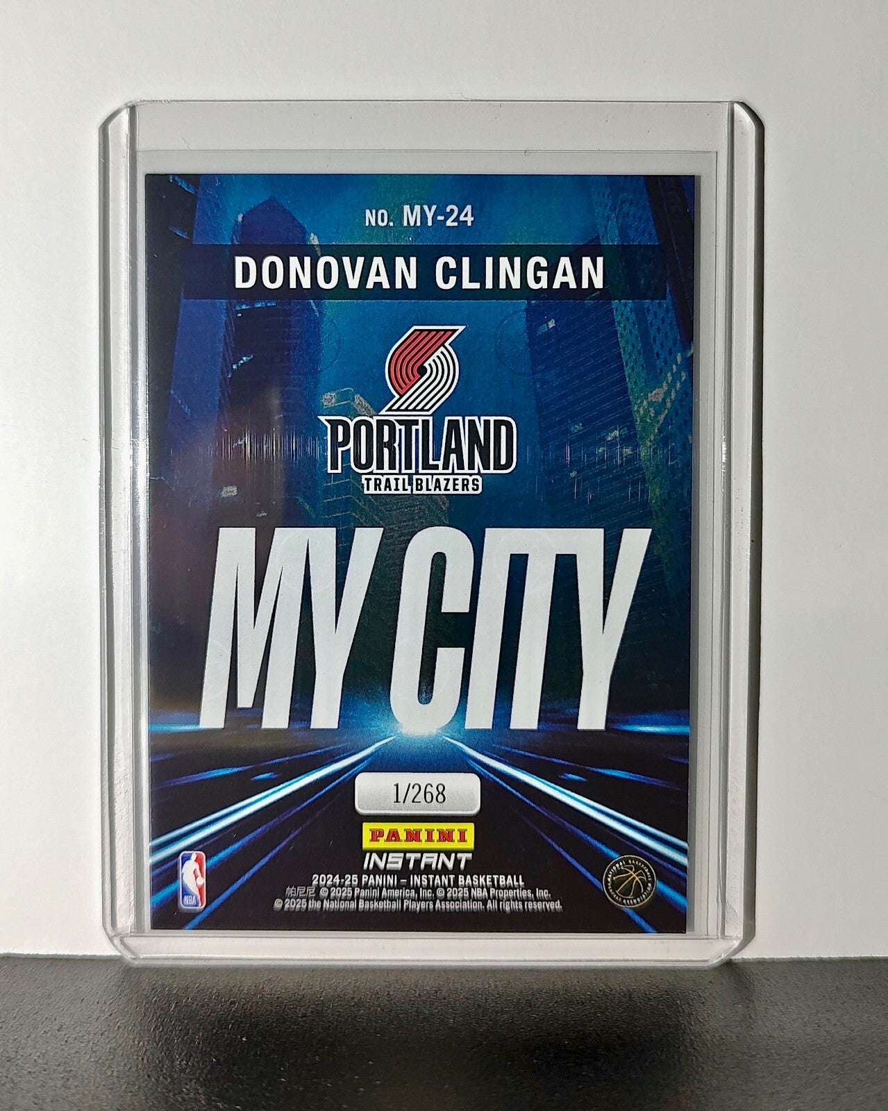 Donovan Clingan Rookie 2024-25 Panini MyCity NBA #24 Card Trail Blazers 1/268