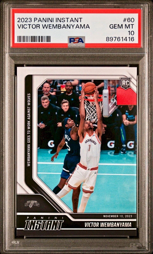 Victor Wembanyama 2023-24 Panini #60 NBA Rookie Card 1 of 6522 PSA 10 Gem Mint