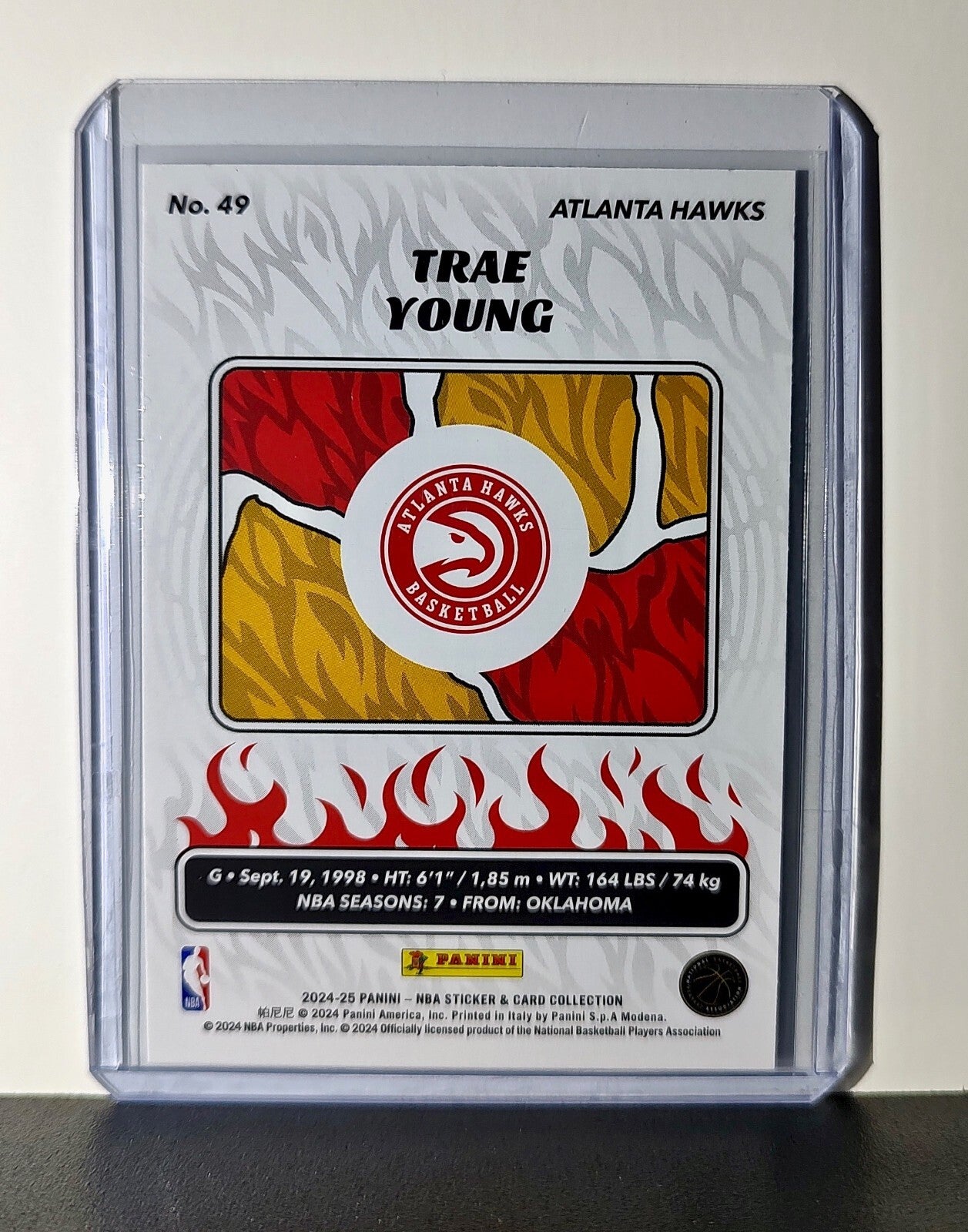 Trae Young 2024-25 Panini NBA #49 Foil Sticker Card Atlanta Hawks
