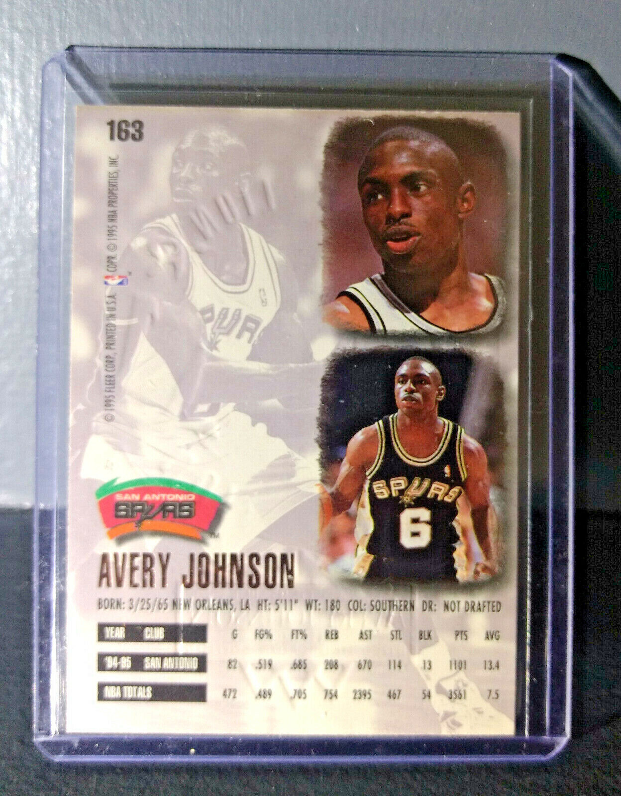 1995-96 Avery Johnson Fleer Ultra Gold Medallion #163 Basketball Card