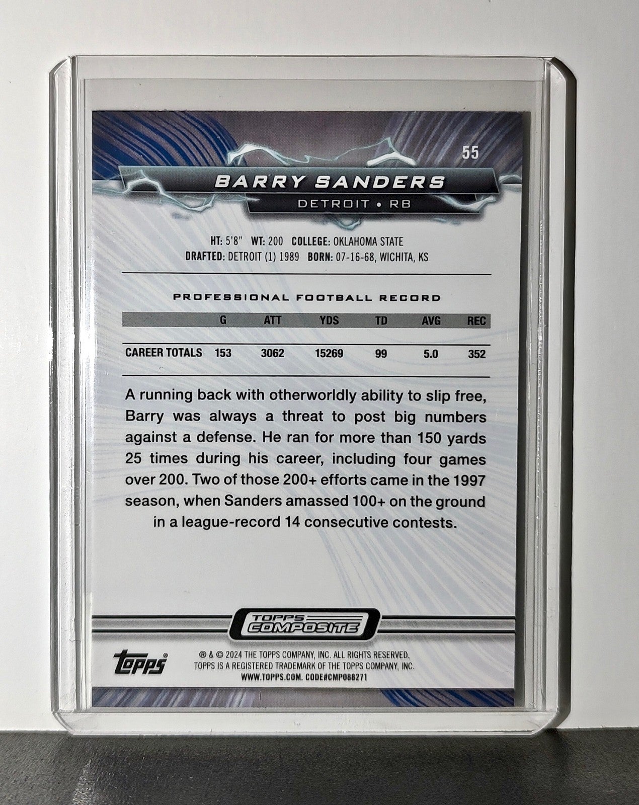 Barry Sanders 2023 Topps Resurgence NFL #55 Football Card Detroit Lions