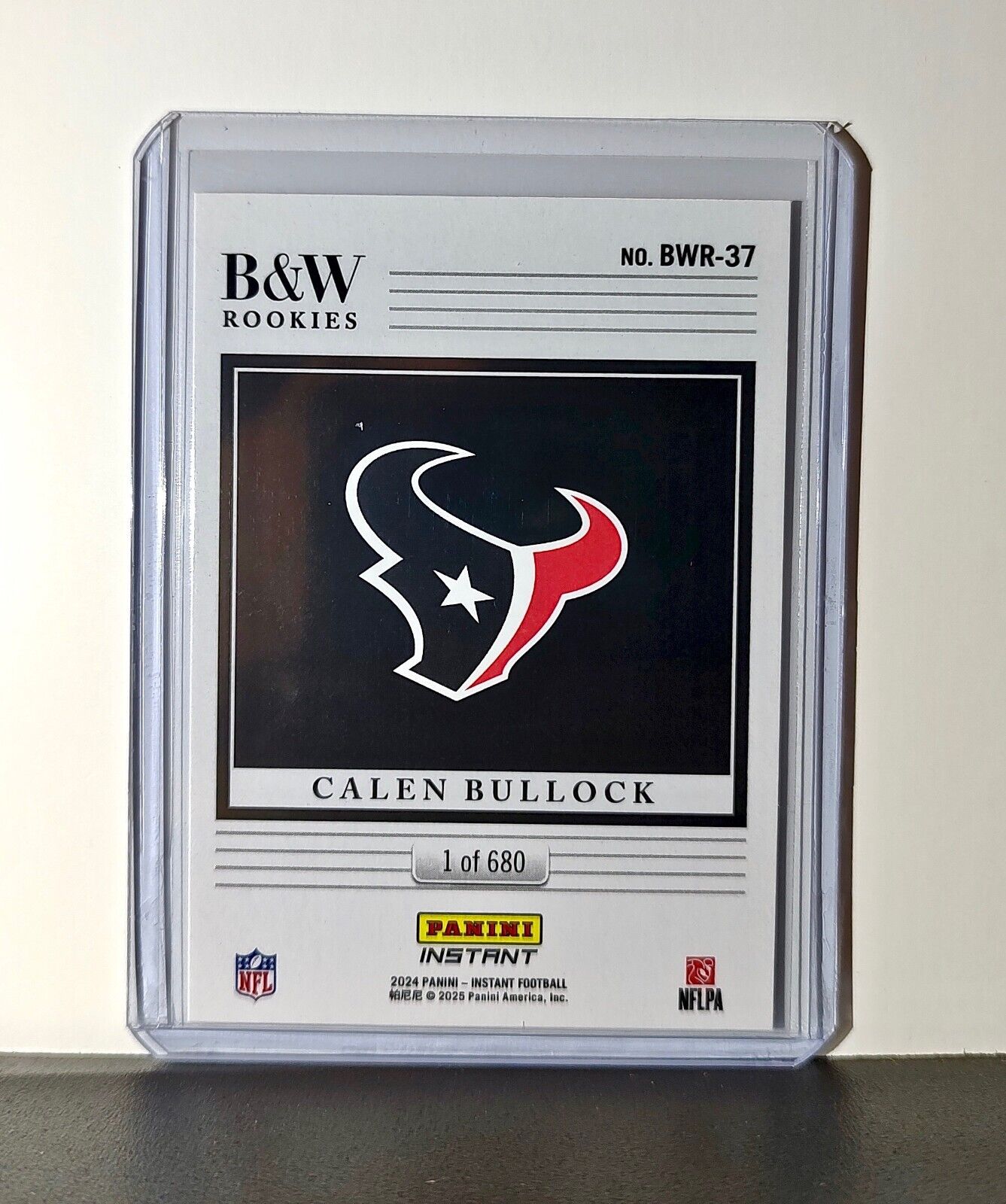 Calen Bullock 2024 Panini NFL #37 Black & White Rookies Card Texans 1 of 680