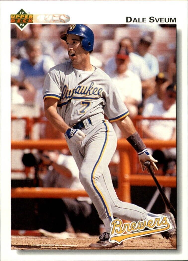 Dale Sveum 1992 Upper Deck MLB #498 Baseball Card Milwaukee Brewers