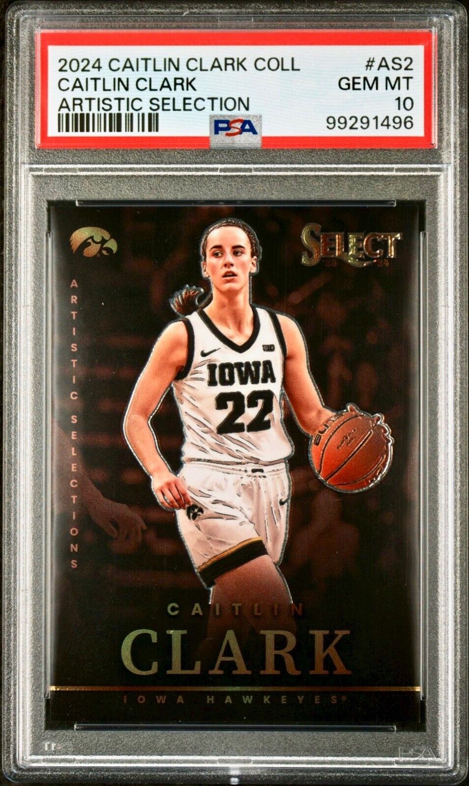 Caitlin Clark 2024 Panini Select Artistic Collections #AS2 Card PSA 10 Gem Mint