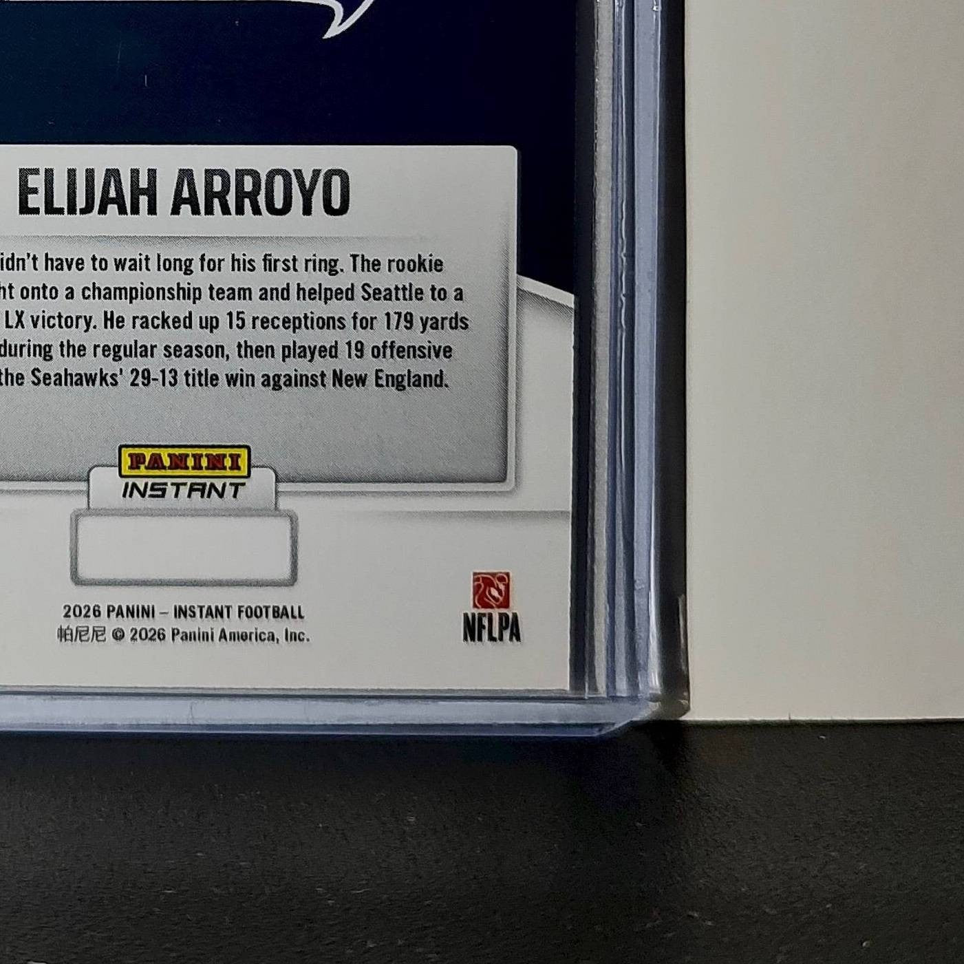Elijah Arroyo 2026 Panini NFL Super Bowl LIX Champions #31 Card Seattle Seahawks