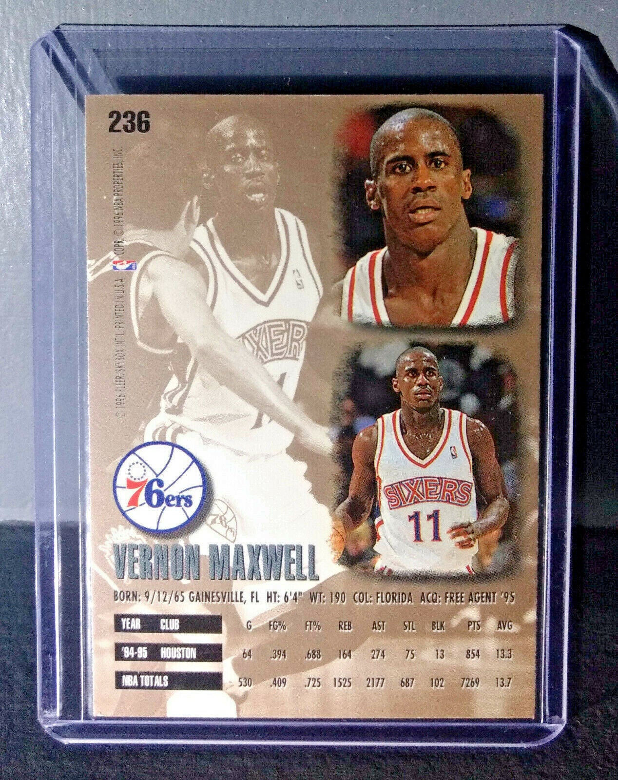 1995-96 Vernon Maxwell Fleer Ultra #236 Basketball Card