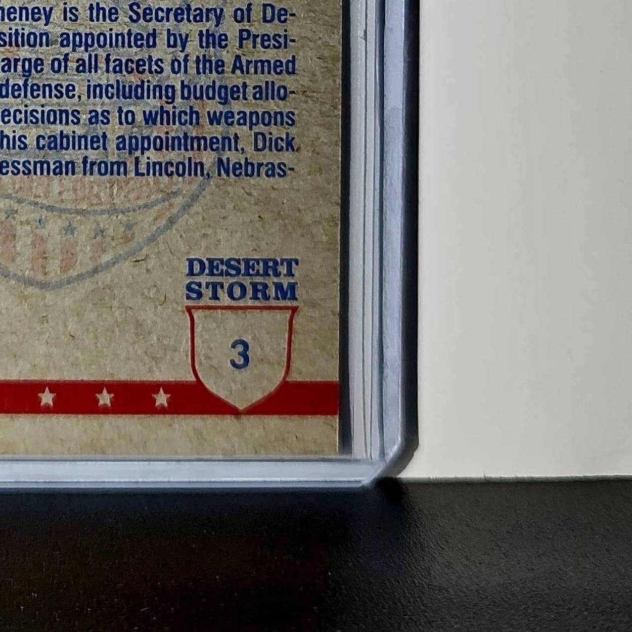 Dick Cheney 1991 Topps Desert Storm #3 Card