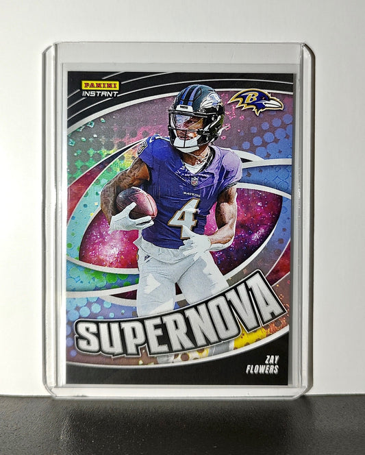 Zay Flowers 2024 Panini Supernova NFL #10 Football Card Baltimore Ravens 1/451
