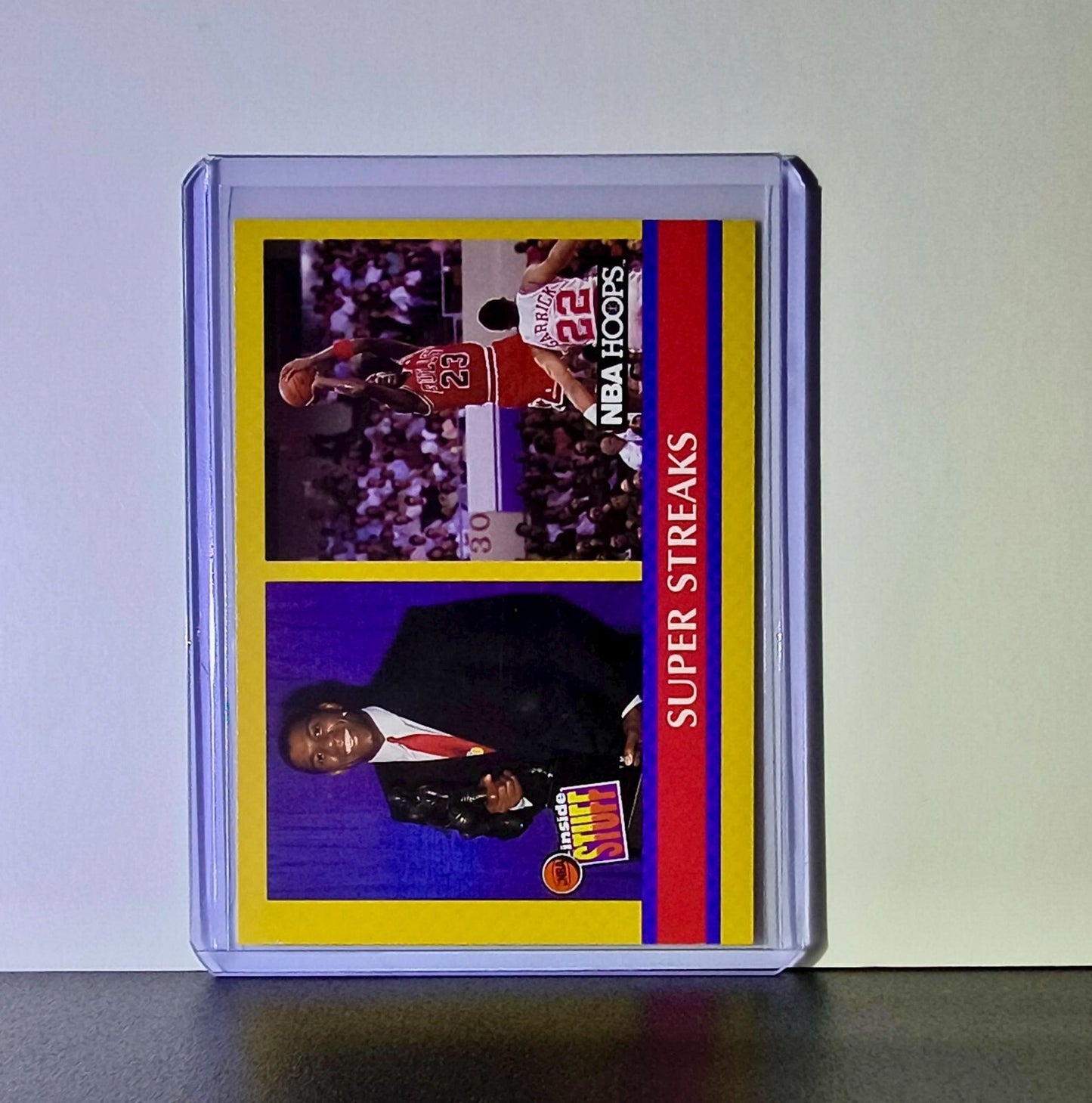 Michael Jordan Magic Johnson 1990-91 NBA Hoops Super Streaks #385 Card Bulls