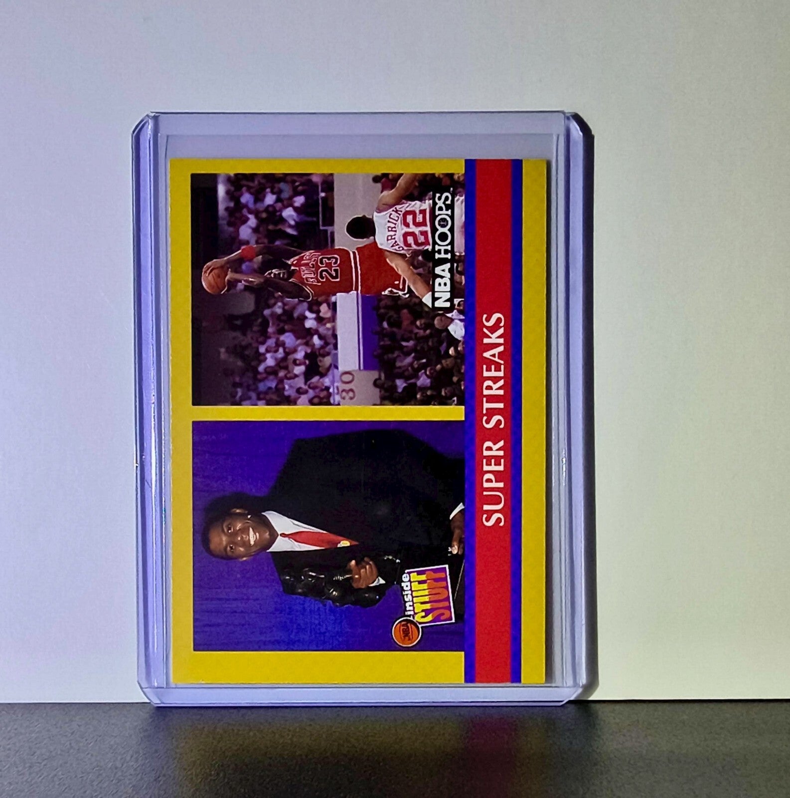 Michael Jordan Magic Johnson 1990-91 NBA Hoops Super Streaks #385 Card Bulls