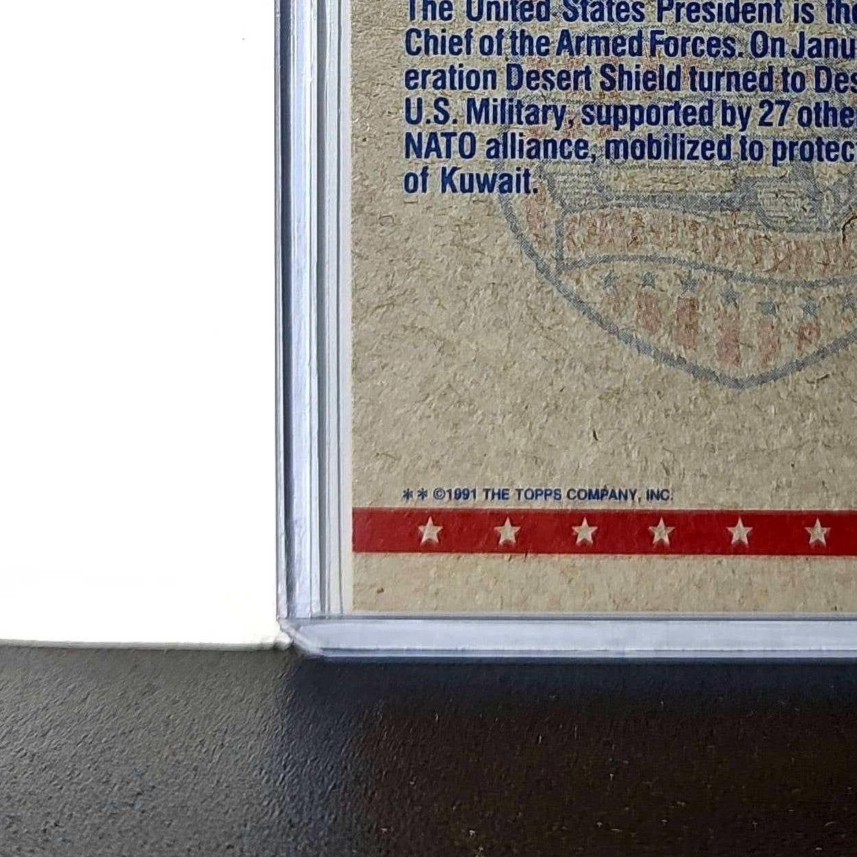 The Commander in Chief 1991 Topps Desert Storm #1 Card