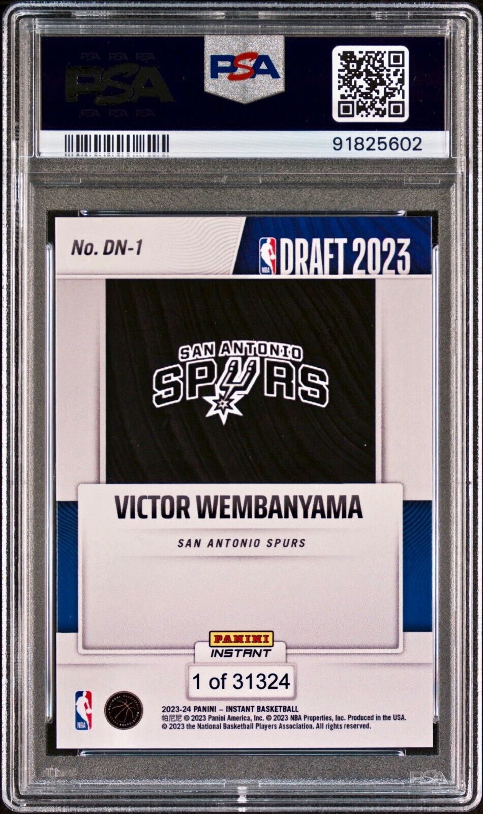 Victor Wembanyama 2023-24 Panini NBA Draft Night Rookie Card PSA 9 Mint