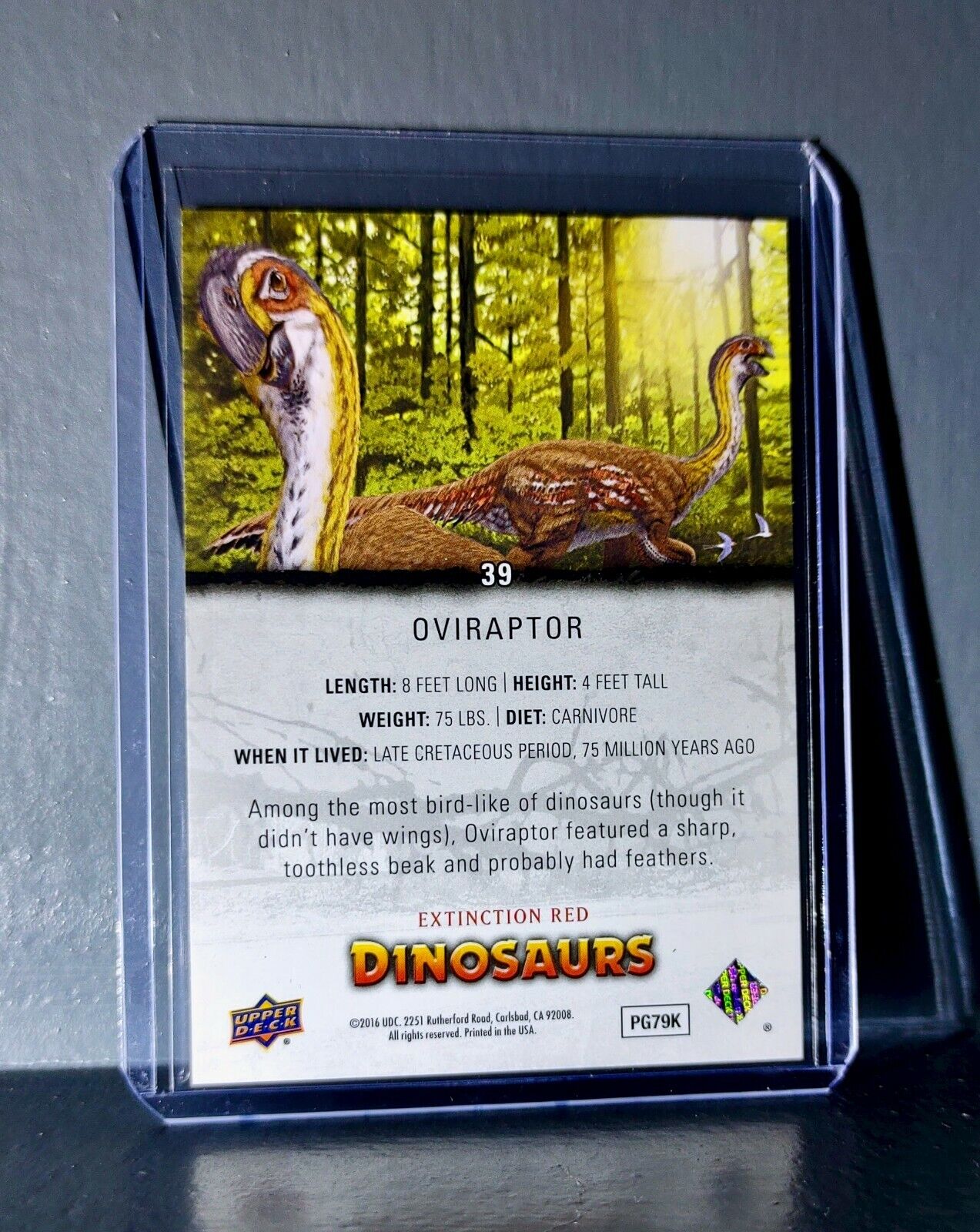 2015 Upper Deck Dinosaurs Oviraptor Extinction Red Parallel #39 Card