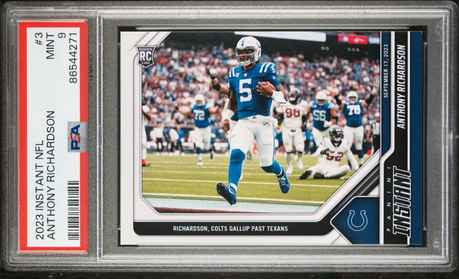 Anthony Richardson 2023 Panini NFL Rookie #3 Card 1 of 358 Colts PSA 9 Mint