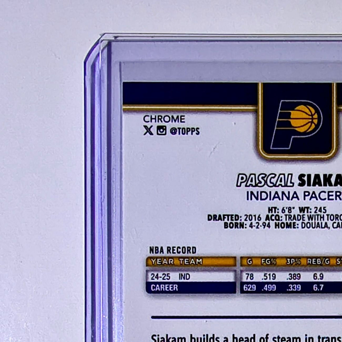 Pascal Siakam 2025-26 NBA Topps Chrome Update #27 Basketball Card Indiana Pacers