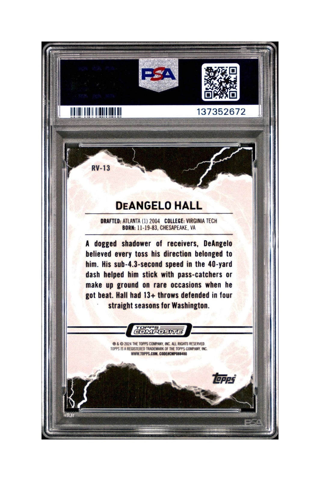 DeAngelo Hall 2023 Topps Resurgence Voltaic 29/50 Gold Power Surge PSA 10 Gem