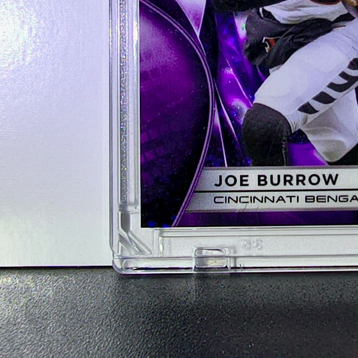 Joe Burrow 2025 NFL Topps Chrome Black #23 Purple Refractor Card Bengals 52/75