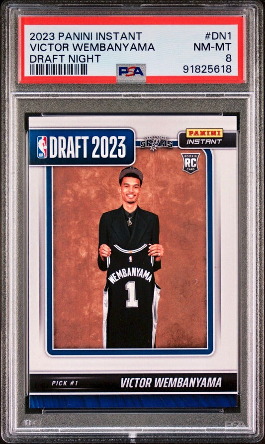 Victor Wembanyama 2023-24 Panini NBA Draft Night Rookie Card PSA 8 NM-MT