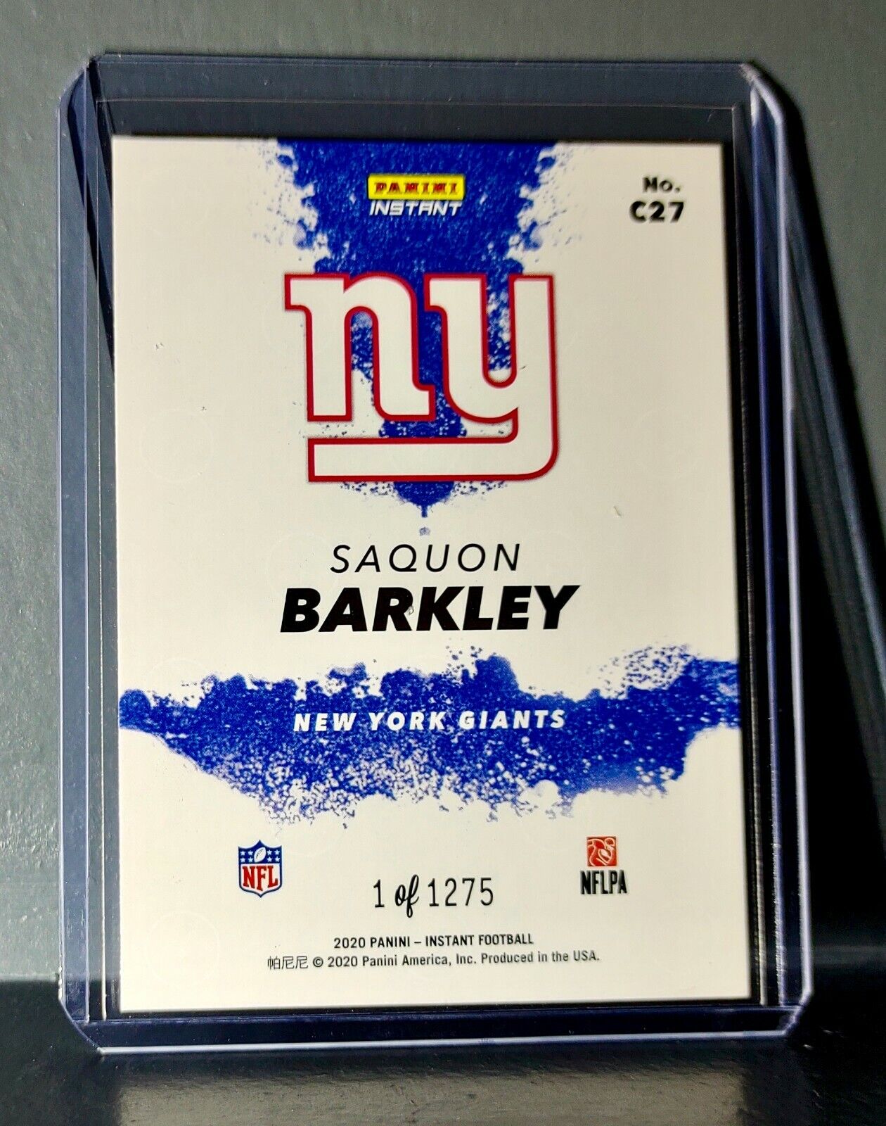 Saquon Barkley 2020 Panini NFL Instant My City #27 Football Card 1 of 1275