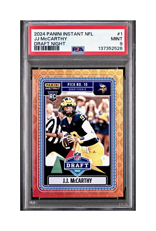 J.J. McCarthy 2023 Panini Instant Draft Night #NFLDN-1 PSA 9 Mint