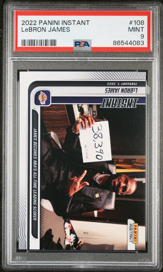 Lebron James 2022 Panini #108 NBA Record Basketball Card 1 of 14773 PSA 9 Mint