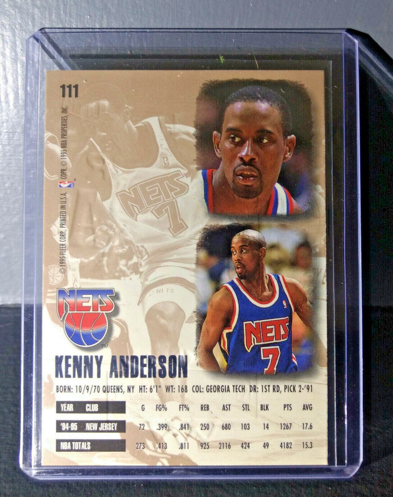 1995-96 Kenny Anderson Fleer Ultra Gold Medallion #111 Basketball Card