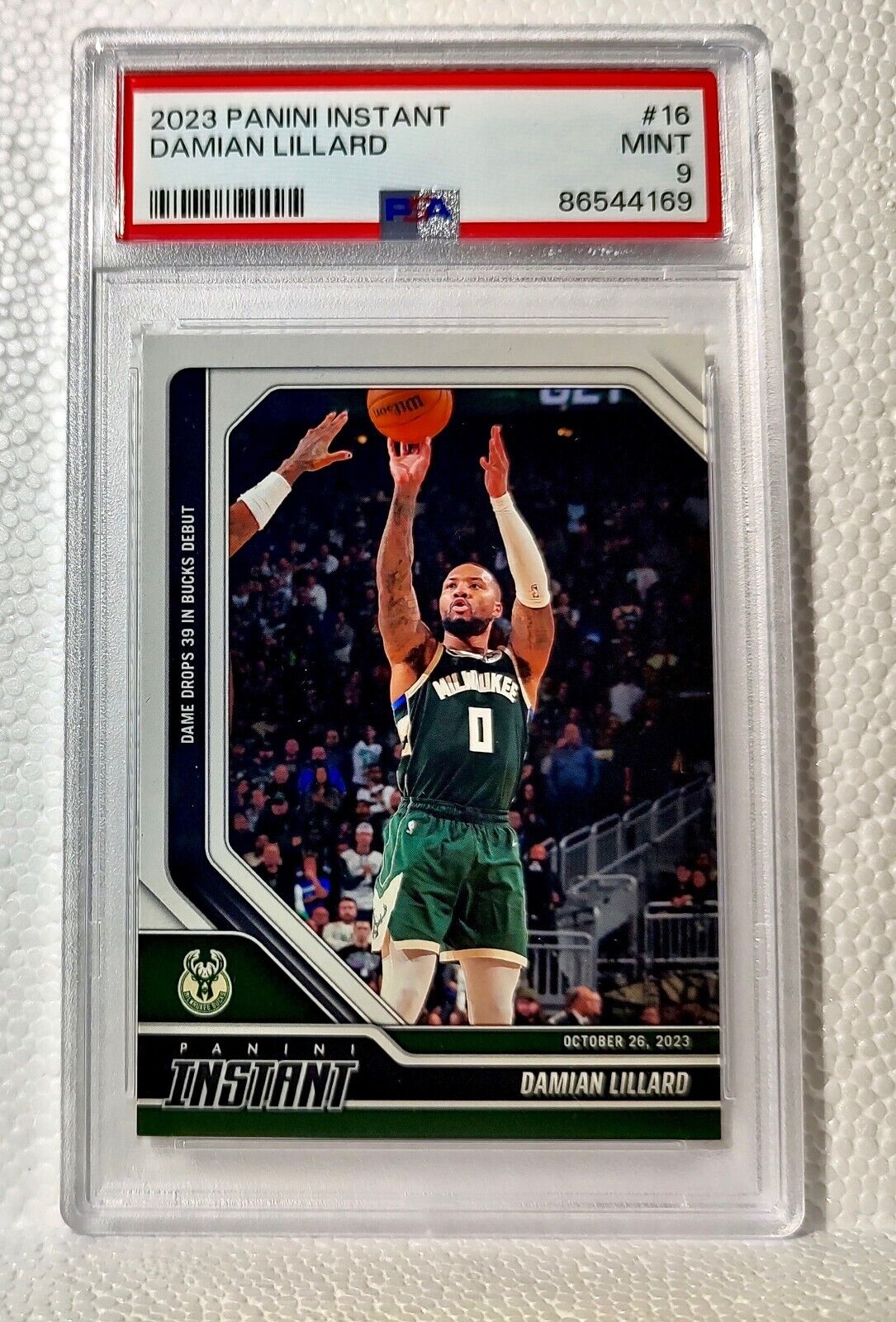 Damian Lillard 2023-24 Panini #16 Basketball NBA Card Bucks 1 of 264 PSA 9 Mint