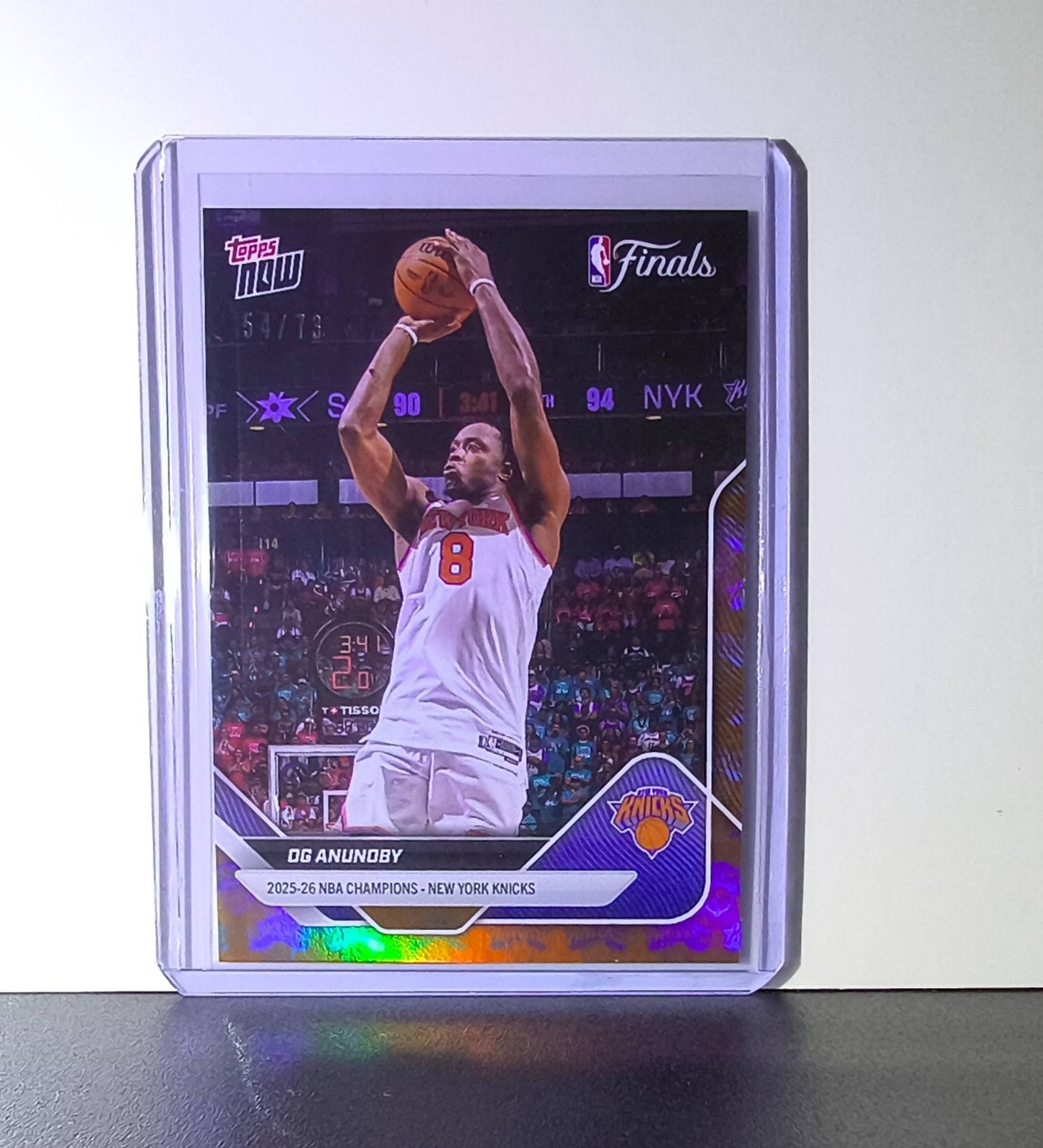 OG Anunoby 2026 Topps Now NBA Champions #C3 Blue Orange Foil 54/73 NY Knicks
