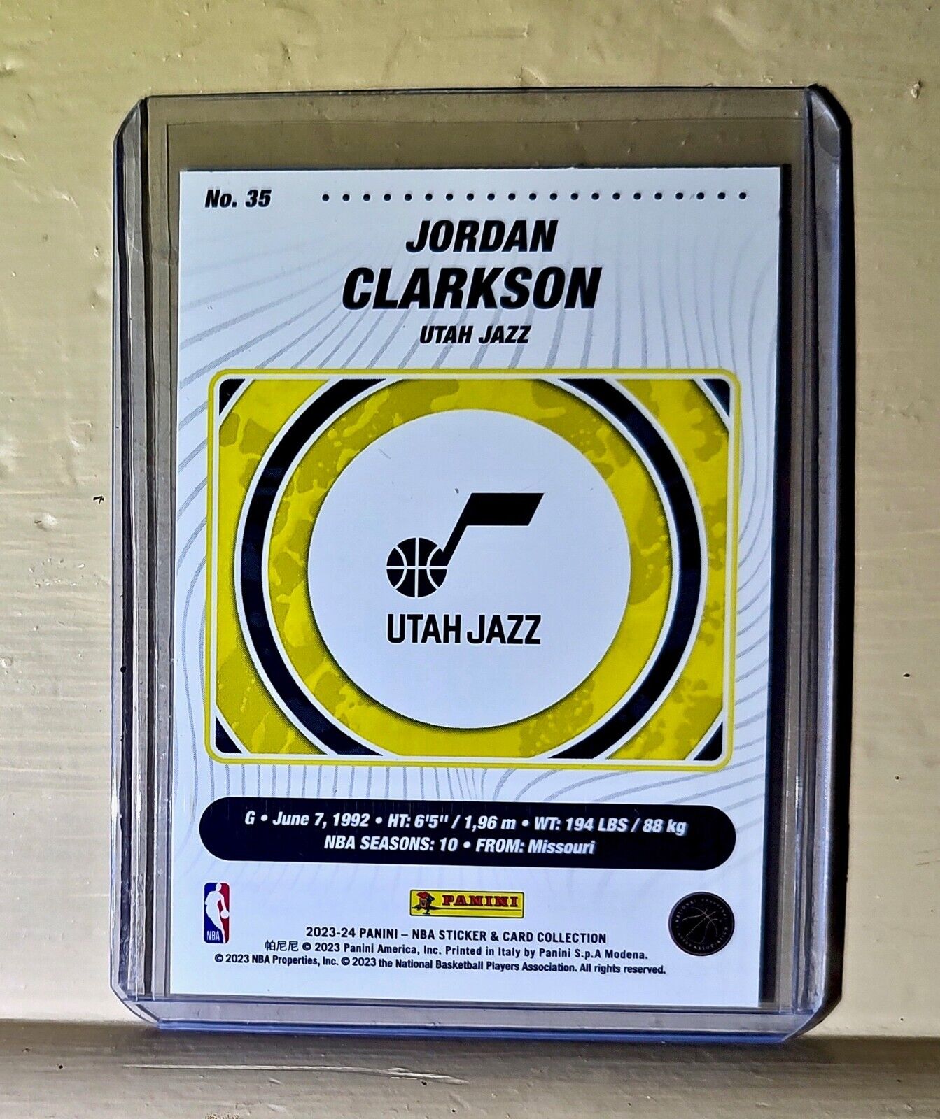 Jordan Clarkson 2023-24 Panini NBA Basketball #35 Silver Foil Card Utah Jazz