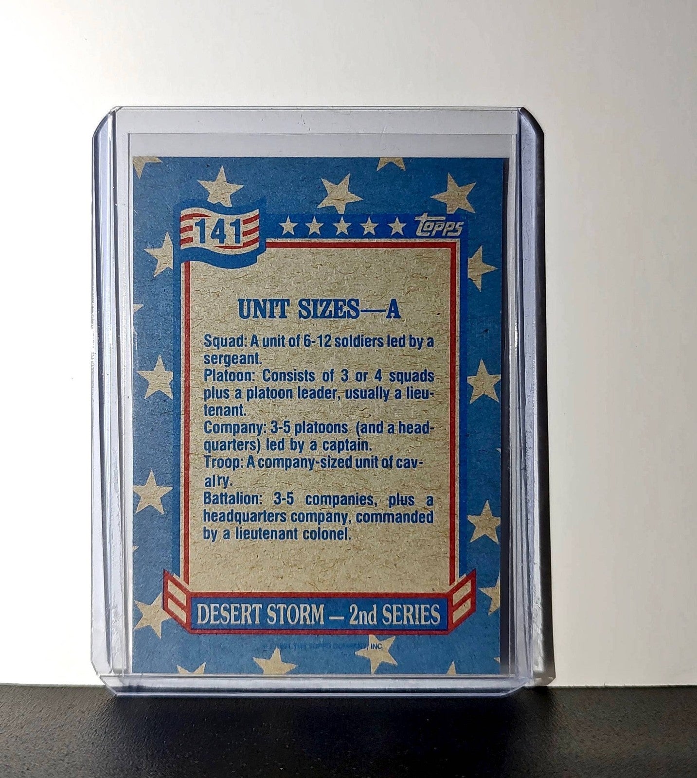 Unit Sizes – A 1991 Topps Desert Storm #141 Card