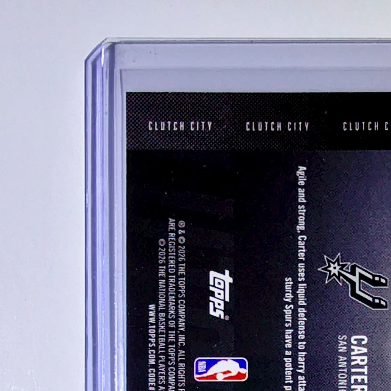 Carter Bryant Rookie 2025-26 NBA Topps Chrome Update Clutch City #YQ-15 Card